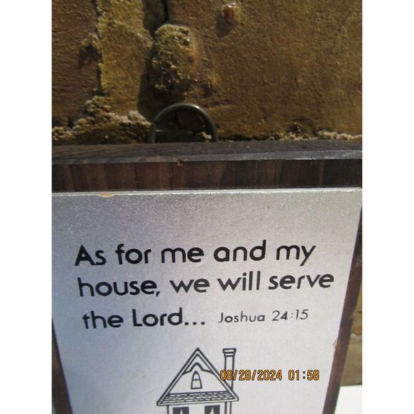 VINTAGE SMALL WOOD PLAQUE AS FOR ME AND MY HOUSE WE SERVE THE LORD RELIGIOUS - Picture 2 of 5